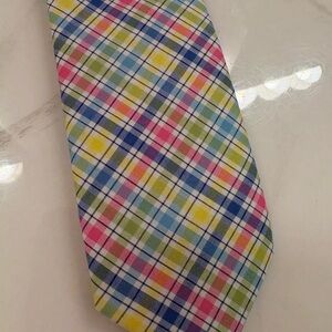 Moods of Norway Colorful Plaid Tie. Modern, thinner style.